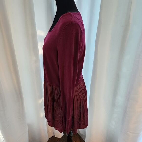 Torrid Womens Size 0 Burgundy Sweater Fit Flare Tunic Sweater Tight Knit Silky - Picture 7 of 11